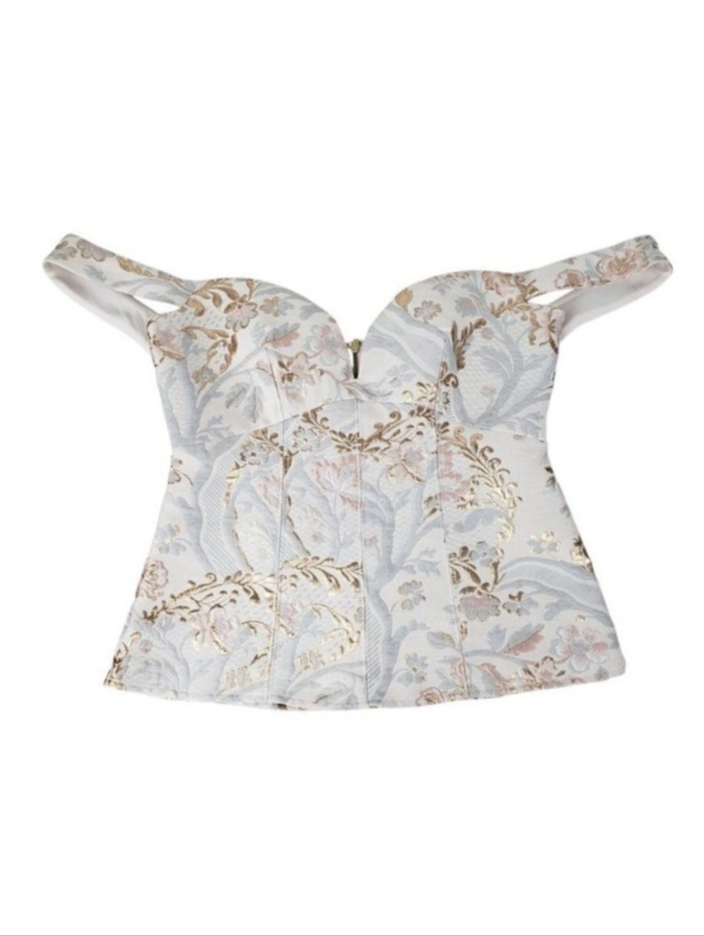 Express Off Shoulder Corset Top NWT Brocade Bustier Sz 4 Party Occasion